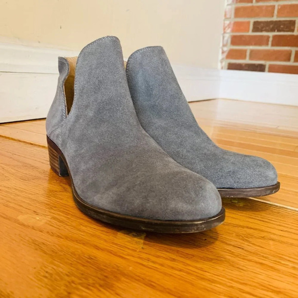 LUCKY BRAND SUEDE SHOES BOOTIES HEEL Size 7.5 37.5 M EXCELLENT - Picture 4 of 14